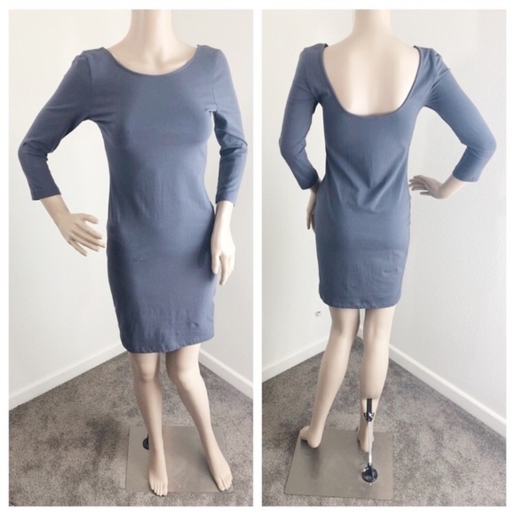 H&M Basic gray scoop back mini dress - Picture 1 of 7